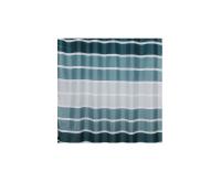 Штора для ванной САНАКС горизонтал. зеленые полоски, без колец